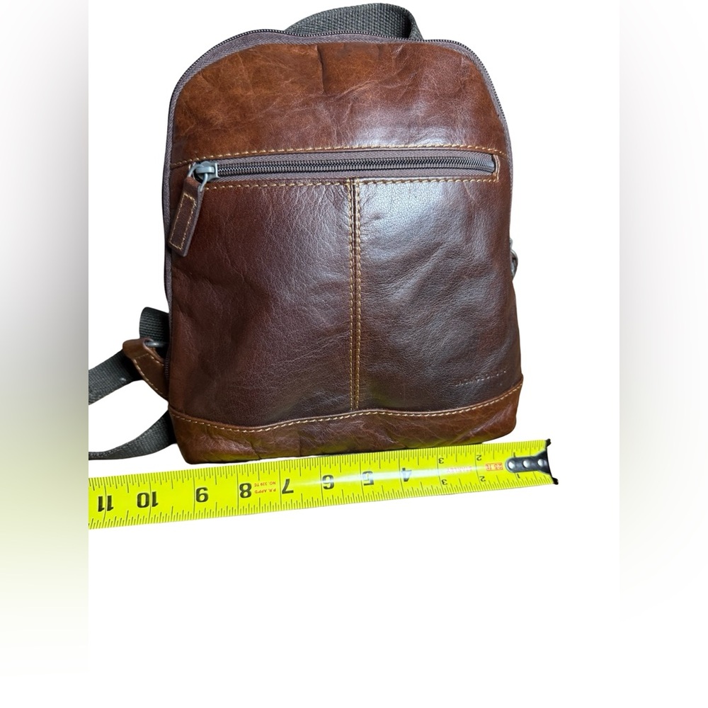 Jack Georges Leather Sling Backpack – Rich Brown, Hands-Free Travel Bag | EUC - Picture 8 of 8